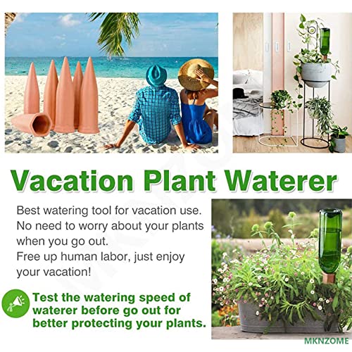 Terracotta Watering Spikes, 8 Pack Plant Watering Devices Self Watering Spikes Vacation Clay Watering Stakes Garden Plant Watering Globes for Indoor & Outdoor Plants - view 2