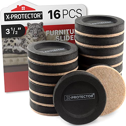 Felt Furniture Sliders for Hardwood Floors 16 PCS 3 ½”
