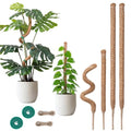 4 Pack Moss Pole Monstera Plant Support, 2 Pack 28" & 2 Pack 48" Bendable Plant Stakes Made of Real Coco Coir Support for Climbing Indoor Plants, Tall Moss Stick Trellis for Pothos & Philodendron