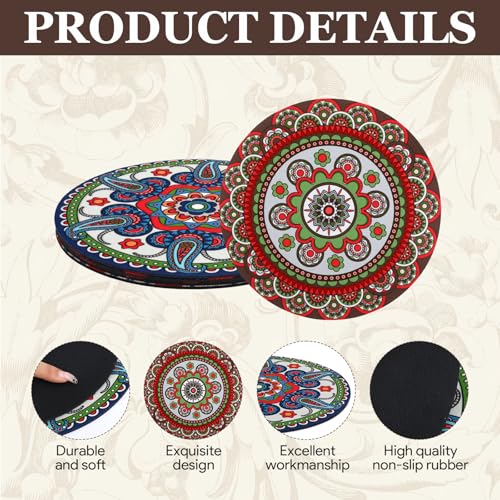 8 Pcs Boho Plant Pot Mat Plant Saucers for Indoors 2 Size 8.66" and 4.72" - view 3