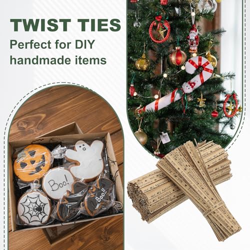 Twist Ties Reusable Kraft Paper Bread Ties Fit (700Pcs Green/White) - view 6