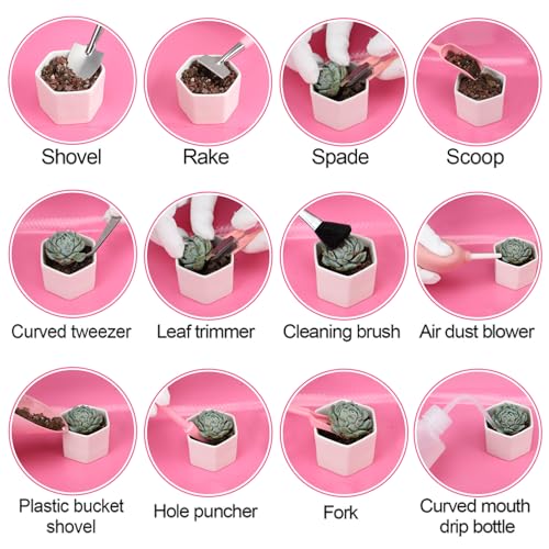 44pcs Small Gardening Tools Gifts for Women Beginners, Pink - view 5