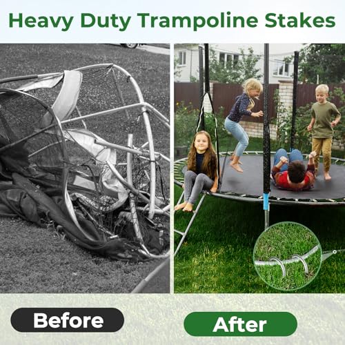 12 Inches U Stakes 8-Pack Heavy Duty Tramopline Wind Stakes for Inflatables, Metal Stake for Outdoor Decorations, Fence Stakes for Dogs Digging, Inflatables, Outdoor Decoration Anchors Silver - view 5