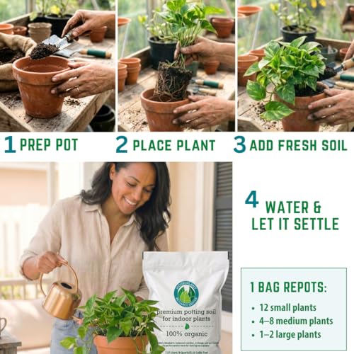 Organic Indoor Plant Soil, Well-Draining Potting Mix, Large 7.5L Bag - view 5