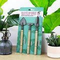 Gift Republic Plant Parent Care Kit Miniature Shovel, Fork & Trowel Set for Houseplants Indoor Garden Tools for Beginners & Experts Gardening Gift, Green