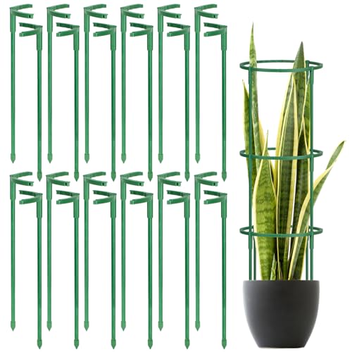 24 Pcs Plant Support Stakes, Half Round Plant Support for Indoor Plants, Stackable Garden Flower Support, Plant Stakes for Tomato, Monstera, Peony, Hydrangea Climbing Plants (6.2 "Wide X 11.6" High)