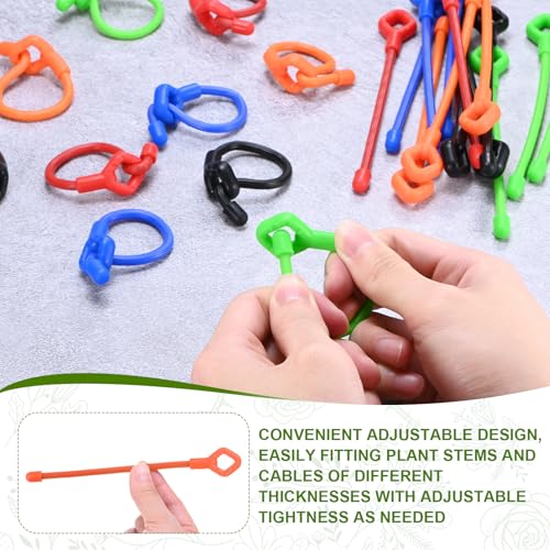 4-Pack Adjustable Plant Ties, 18inch/45.72cm Silicone Flexible Multi-Function Sturdy Garden Twist Tie for Plant Support/Tree/Shrub/Vine, Reusable Support Twine [Orange] - view 4