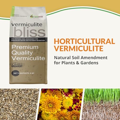 Vermiculite Bliss (8 Qts) - Organic Vermiculite for Gardening - 100% Natural Soil Amendment - Coarse Vermiculite for Plants, Potting Soil, & Seed Starting - Mixes with Garden Soil & Perlite for Plants - view 2