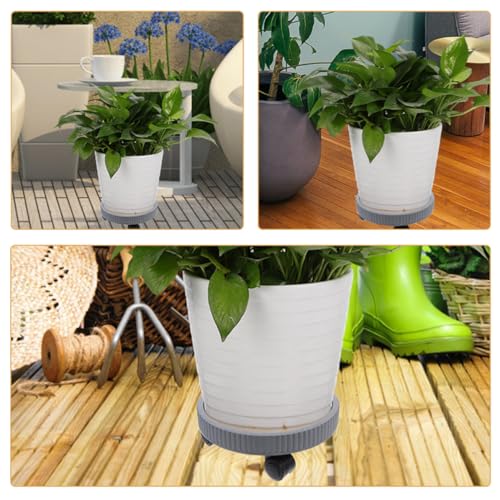 2pcs Rolling Plant Stand with Wheels, Thick Plastic Flowerpot Tray - view 4