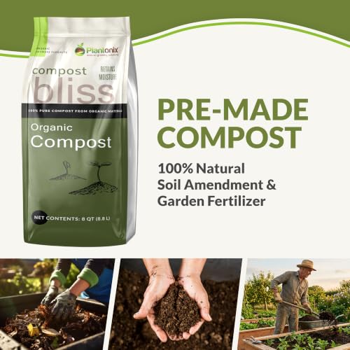 Compost Bliss (8 Qts) - 100% Natural Compost Soil for Gardening, Seed Starting Soil, & Potting Mixes - Compost Organic Garden Fertilizer - Mix with Potting Soil Indoor Plants & Outdoor Plants - view 2
