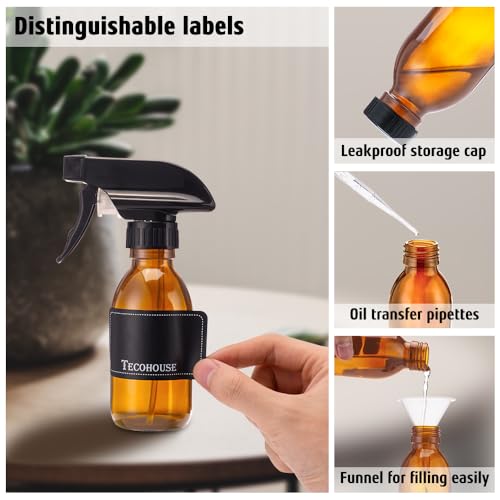 Small Glass Spray Bottles 4 OZ, 2 Pack Amber Glass Spray Bottles - view 5