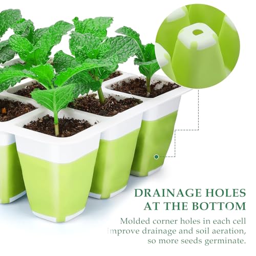 6pcs Reusable Seed Starter Kit, 72 Cells Seed Starter Trays, Silicone Seedling Starter Trays for Starting Plant Seeds with Flexible pop-Out Cells, Indoor Gardening Plant Germination Trays - view 3