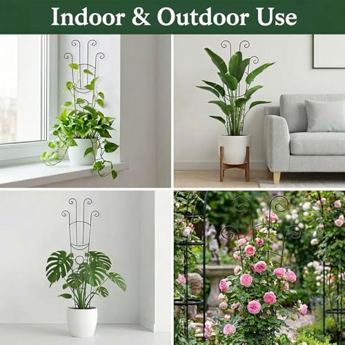 2 Pack 33 In Adjustable Plant Trellis for Climbing Plants Indoor Thickened Rust-Proof Metal Climbing Support Expandable 15-30 Inch Indoor Outdoor Garden Trellis for Pothos Ivy Monstera with Plant Ties - view 6