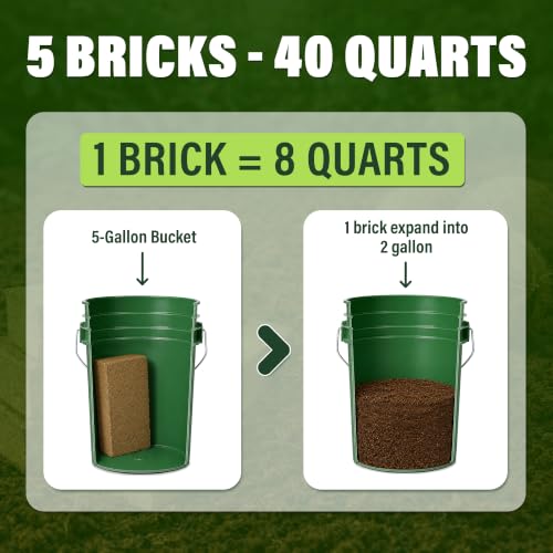 Coconut Coir Bricks, 5 Pack, 7lbs Coco Peat for Plants and Reptiles - view 4