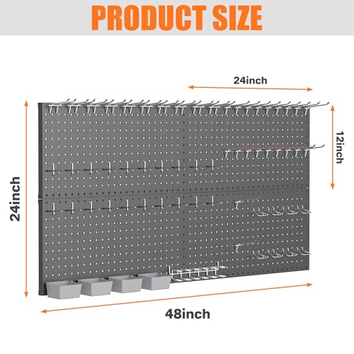Garage Tools Organizer Boards Kit with Hooks, Black - view 3