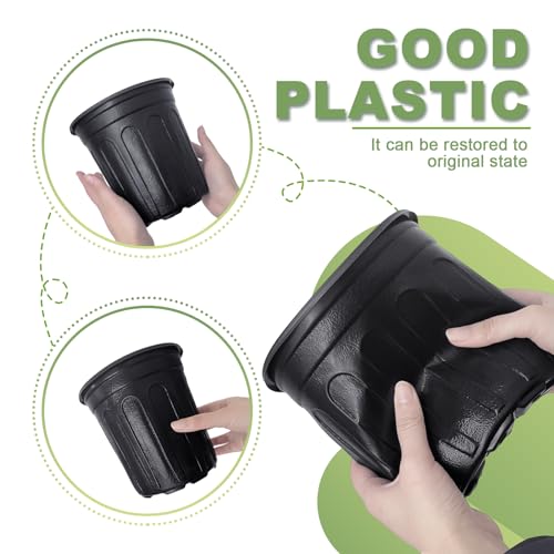 60 Pcs 1 Gallon Flexible Plant Nursery Pots,Thickened Soft Plastic Seedling Pot with Holes,Flower Plant Container for Succulents,Cuttings,Transplanting,Home Garden(Black) - view 4