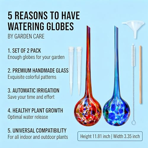 2 Pack Plant Watering Globes, Automatic Glass Watering Bulbs - view 2