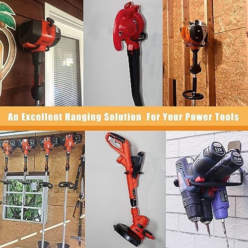 JuforminWeedeater Hanger, String Trimmer Hanger, Weed Eater Rack, Garage Wall Hooks, Power Tool Holder for Garage Wall, Utility Hooks for Garage Tool Organizers and Storage Black-4 Pcs - view 5