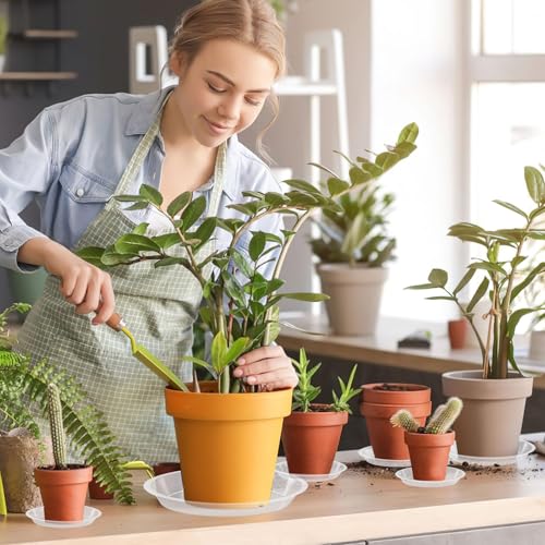 18 Pack Plant Saucer, Clear Drip Trays for Potted Plants, 4 Sizes - view 5