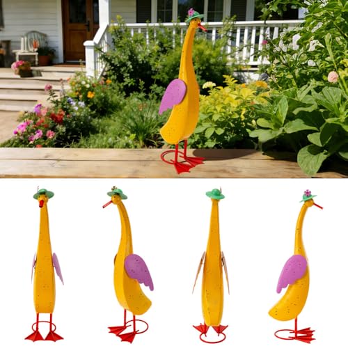 22" Duck Garden Statue Set of 2 Metal Ducks - view 4