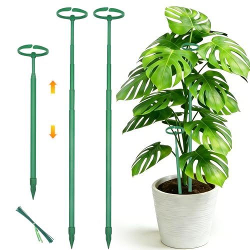 Telescoping Monstera Plant Stakes, 12.5-48.4IN Indoor Plant Support- 3Pack