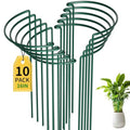 10 Pack Garden Plant Support Stakes,10" Widex16 High Heavy Duty Interlinked Half Round Peony Support Ring Cage for Indoor Outdoor Plants,Plant Supports for Peony,Tomato,Hydrangea,Rose