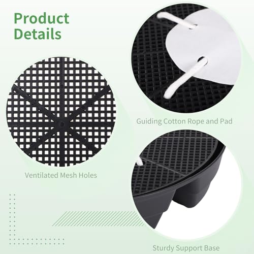 4 Pcs Self-Watering Plant Saucers, Indoor Auto Watering Fabric Pot Bases, Round Plastic Drip Trays for Plant Growth Bags, Provide Stable Support and Prevent Leakage - view 3