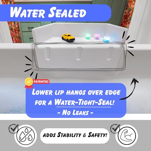 Mini Bathtub Splash Guard, Bath Shelf for Kids - Toy Tray, White - view 5