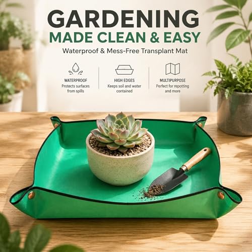 Repotting Mat,Waterproof Plastic Potting Mat,Gardening for Indoor Plant Transplanting,Dirt Control,Soil Change,Gift for Plant Lovers Green - view 7