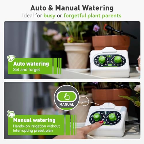 Easy-Setup Automatic Plant Waterer Indoor for Pot Plant Adjustable Water Output,Battery Powered Outdoor IP54 Waterproof Drip Irrigation System Device Kit Beginner-Friendly Water 10-15 Plants - view 3