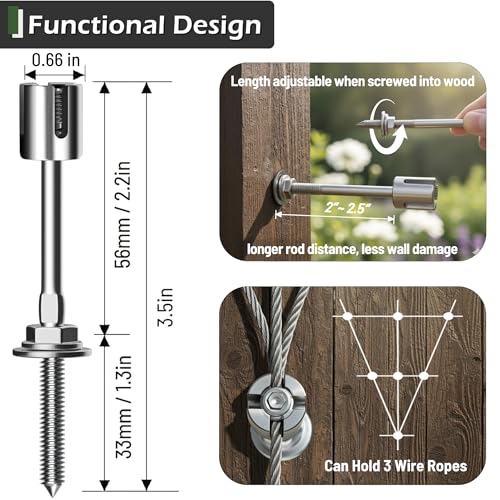 Wire Trellis Kit, 20-Set 1/8” Crosshead with Cutter & 98ft Cable - view 5