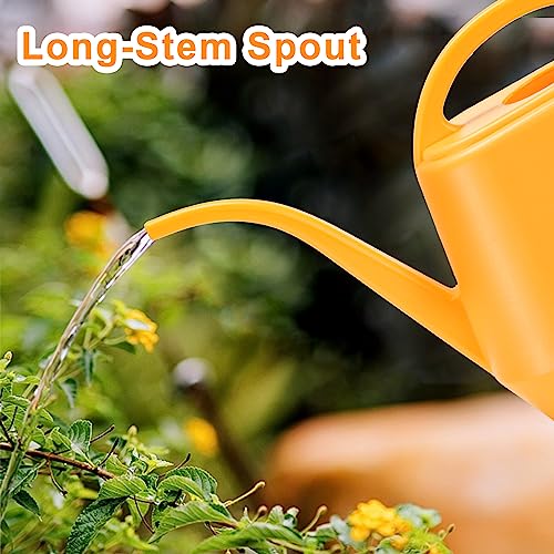 Watering Can, 1/2 Gallon Plastic Watering Cans with Comfortable Handle, Small Garden Watering Cans Long Spout for Indoor Outdoor Watering Plants, Yellow - view 4