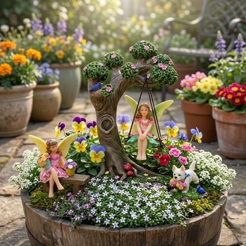 Fairies for Fairy Garden - 4 Piece Set with Tree Swing - view 2