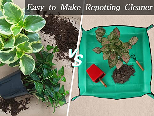 Plant Repotting Mat for Indoor Plants Potting Soil Mix, Waterproof Plant Repotting Tray, Potting Mat Gardening Tray for Indoor Potting Succulents Cactus Orchid Pots, Garden Gift(26.8"x26.8") - view 2