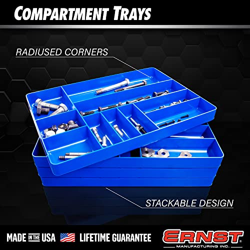 Ernst MFG 10 Compartment Drawer Organizer: Heavy Duty Stackable Tray for Automotive Tool Organization -Low Profile Toolbox - Nuts and Bolts, Tools, Parts, Easy to Clean - Black - Made in the USA - view 3