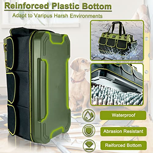 20inch Tool Bag for Men Women Heavy Duty with Waterproof Molded Base Large Tool Bag, Wide Mouth Tool Tote, Artisan Carpenter Electricians Tool Bags,Adjustable Shoulder Strap Organizer - view 4