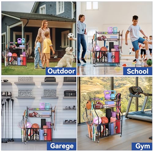 Rolling Sports Equipment and Toy Organizer for Garage - view 6
