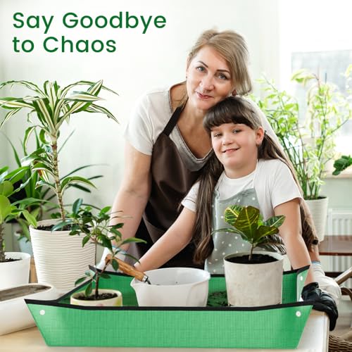 Repotting Mat for Indoor Plant Transplanting and Mess Control, 26'' x 26'' Waterproof Potting Succulent Tray Portable Gardening Mat Gift for Plant Lovers - view 4