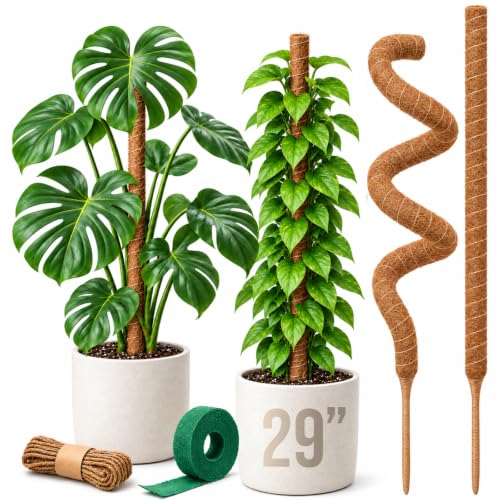 29" Moss Pole Monstera Plant Support, Indoor Plant Stakes