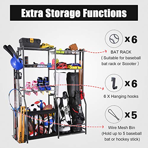 Sports Equipment Organizer for Garage with Golf Bag Storage - view 3