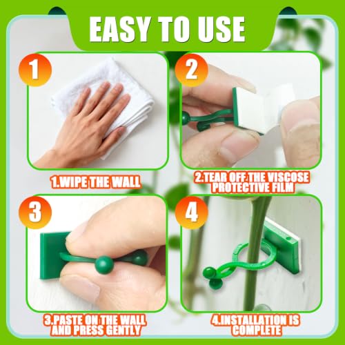 100Pcs Wall Plant Climbing Fixer Clips for Wall Vines Traction Fixing,Green - view 5