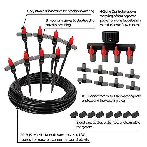 99942 Slow Drip Micro Irrigation Kit | Expandable DIY Watering System for Raised Beds, Containers, Gardens, Greenhouses & Shrubbery - view 2