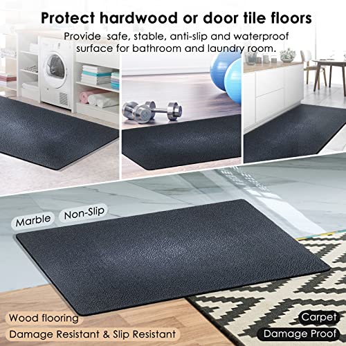 Treadmills Mat for Health & Fitness Exercise Equipment - Anti-Fatigue Elliptical, Bike, Jump Rope Mat, 6mm Thick, Used On Hard Floors and Carpet Protection 36"x60" - view 3