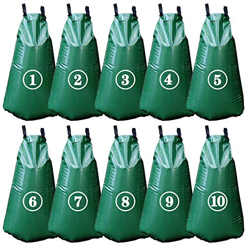 10 PCS 20 Gallon Tree Watering Bags Reusable Heavy Duty Slow Release Tree Irrigation System for Trees, Premium PVC Tree Drip Irrigation Bags