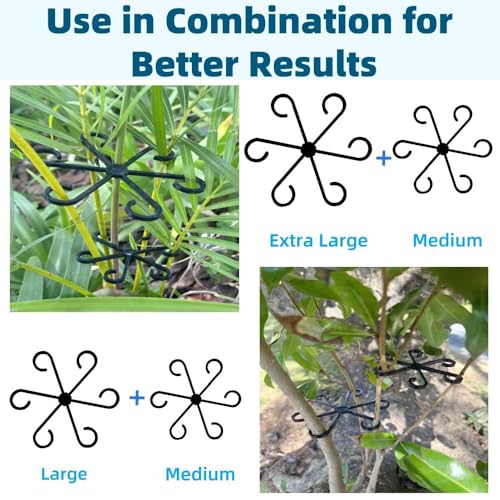 8 PCS Plant Stem Support, Plant Stakes for Indoor Plants Plant Clips for Climbing Plants, Plastic Monstera Plant Support Accessories for Potted Indoor Plant in Various Growth Stage(4 Sizes, 2 Colors) - view 5