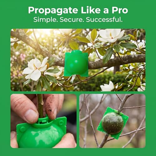 10 PCS Plant Root Growing Box, Reusable Air Layering Propagation Kit Plant Rooting Ball Rooting Ball Grafting Tools, Plant Rooting Grafting Box for Fast Propagation Plants Green Medium - view 6