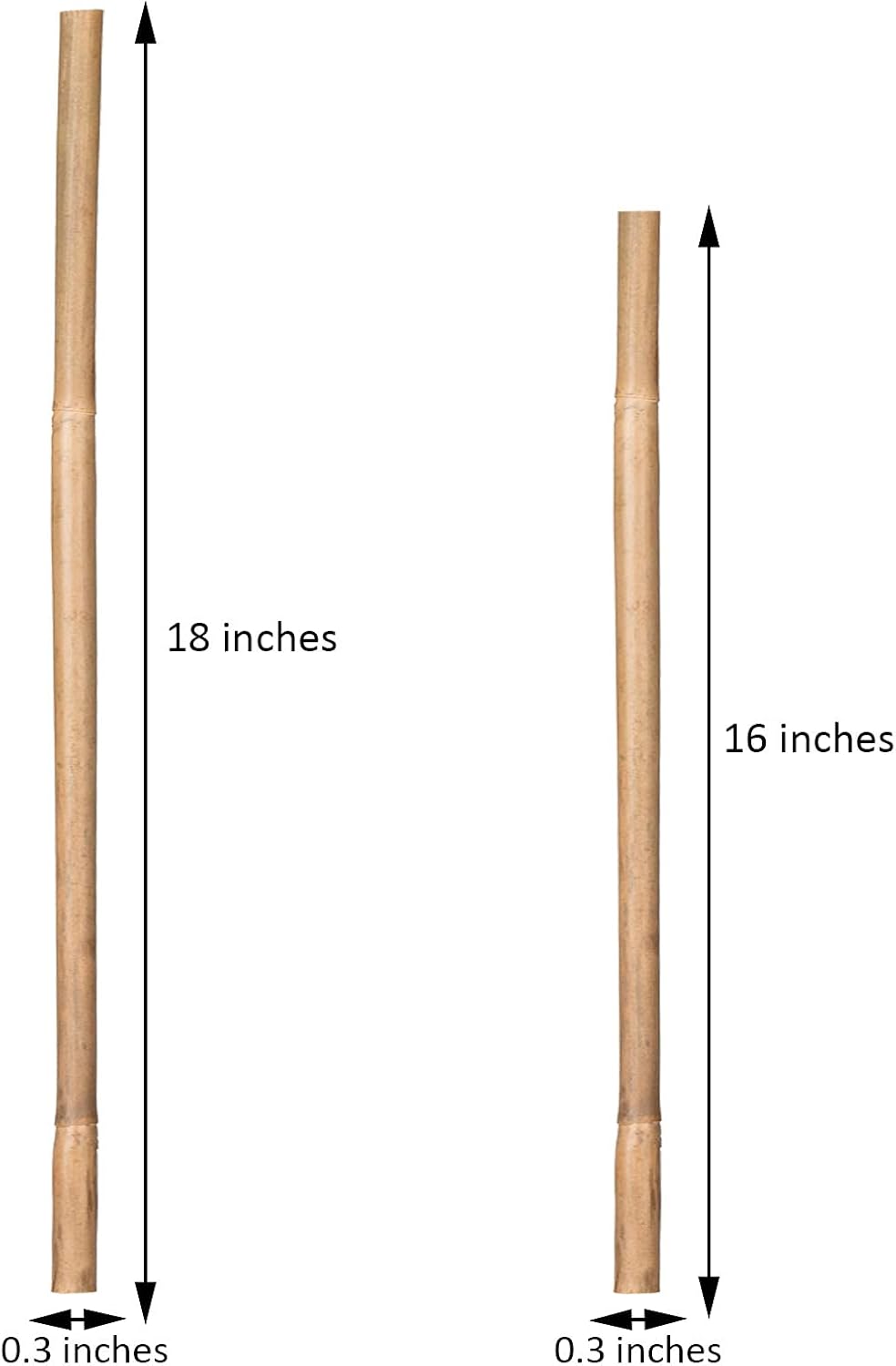 Natural Bamboo Garden Stakes, 20pcs Plant Sticks 18 inches | 18 inches sturdy bamboo garden stakes, natural plant support for tomatoes, beans and all indoor outdoor potted plants. - view 2