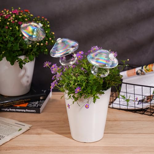 Self Watering Globes Mushroom Glass Bulbs Set of 3, Indoor Outdoor - view 5