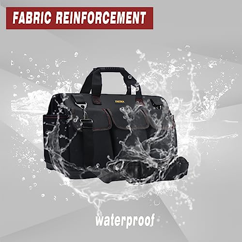 20-inch Heavy Duty Bottom Tools Bag with Wide Mouth for Tool Storage, Carrier and Organizer, Tool Bag for Men, Wide Mouth Tool Bags with Inside Pockets (20 Inch) - view 5