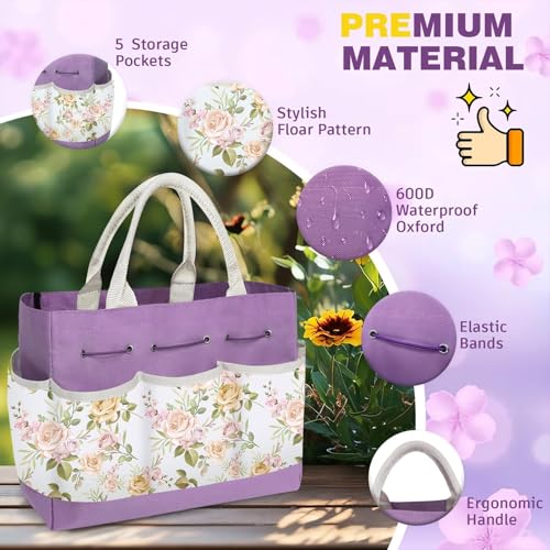 22Pcs Gardening Tools Set for Women Heavy Duty Garden Hand Tool Kit,Birthday Gifts for Mom Wife Grandma Beginner Gardening Accessories with Large Tote Bag/Shovel/Repotting Mat/Plant Labels/Gloves - view 4